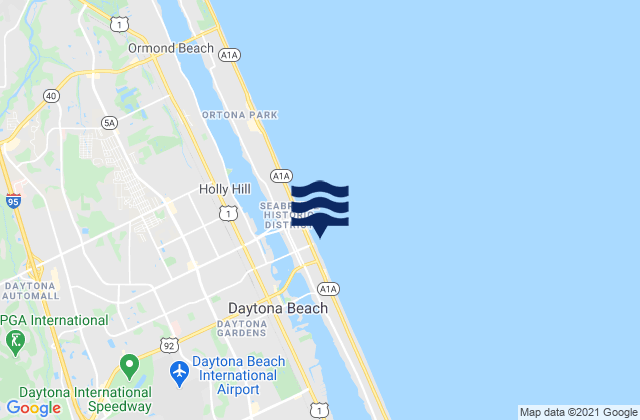 Mapa de mareas Daytona Beach (Ocean), United States