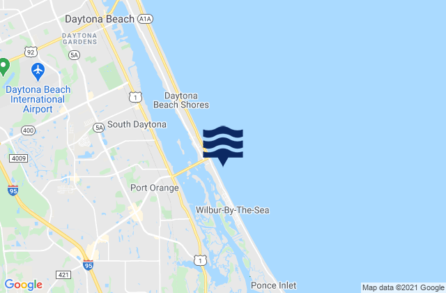 Mapa de mareas Daytona Beach Shores Sunglow Pier, United States