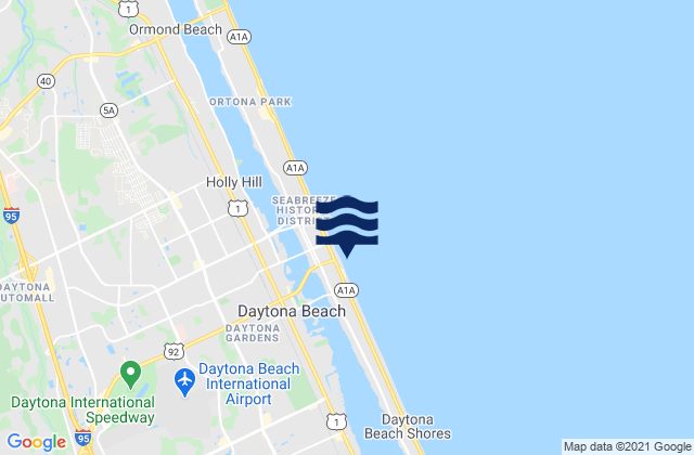 Mapa de mareas Daytona Beach, United States
