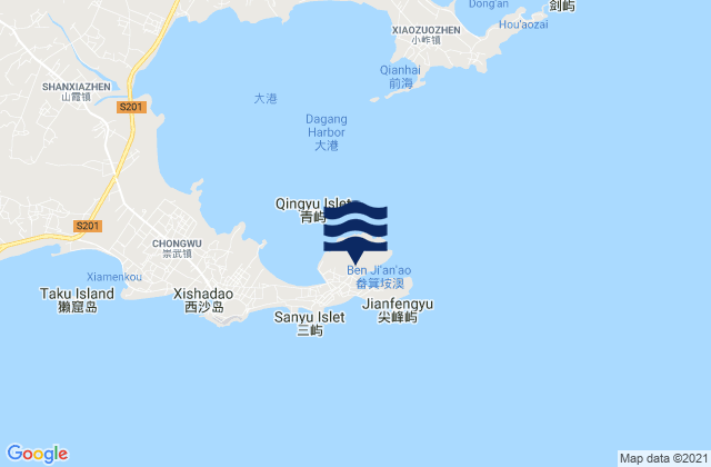 Mapa de mareas Dazuocun, China