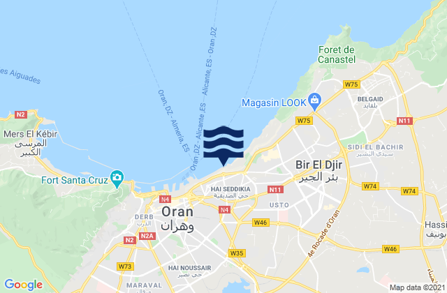 Mapa de mareas Daïra d’Oran, Algeria