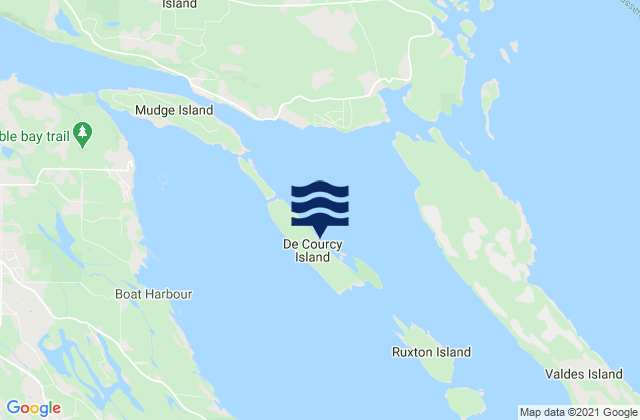 Mapa de mareas De Courcy Island, Canada