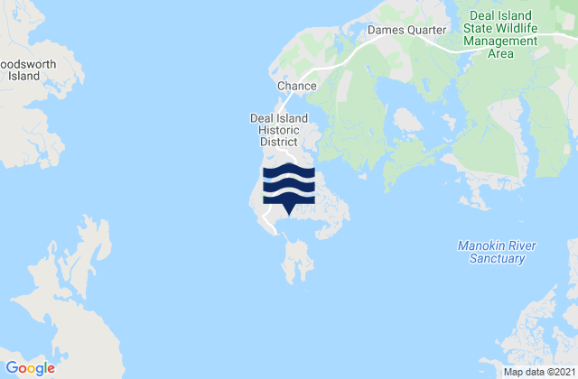 Mapa de mareas Deal Island, United States
