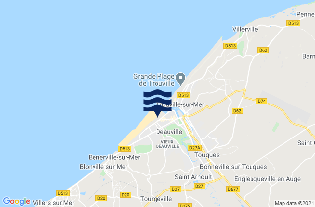 Mapa de mareas Deauville, France