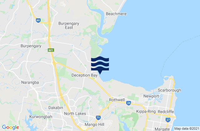 Mapa de mareas Deception Bay, Australia