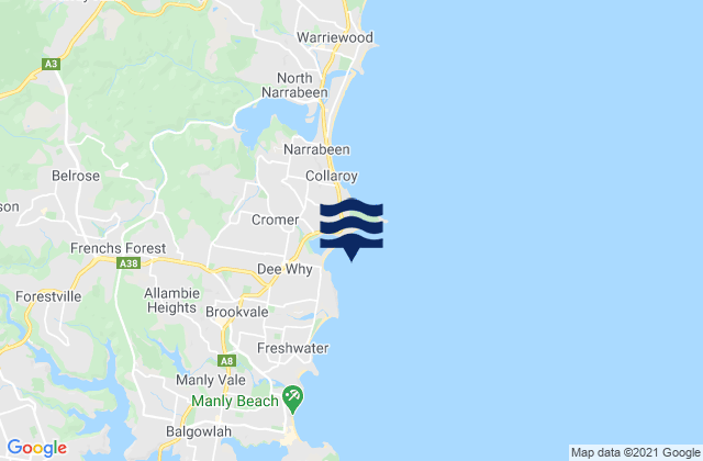 Mapa de mareas Dee Why Beach, Australia