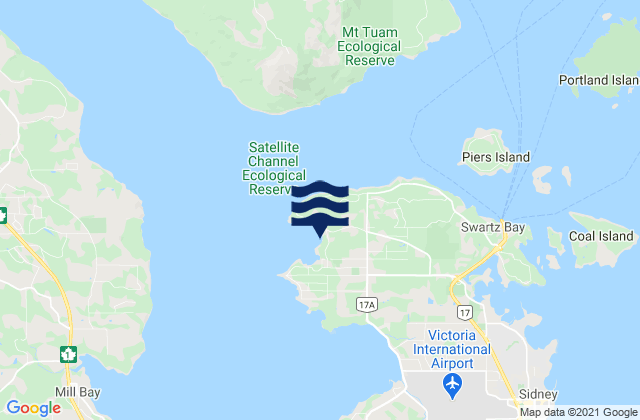 Mapa de mareas Deep Cove, Canada