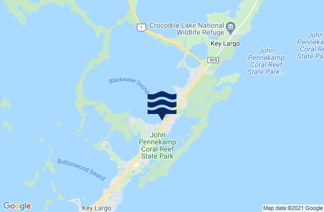Mapa de mareas Deep Six Marina Blackwater Sound, United States
