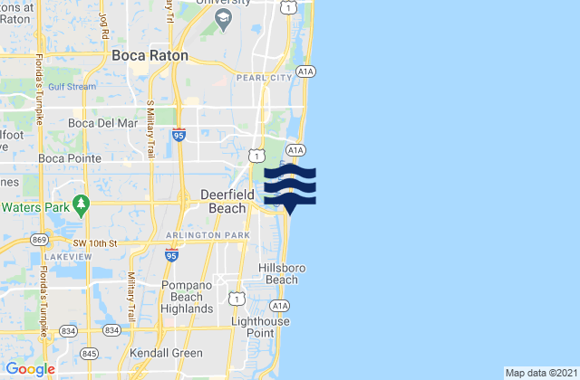 Mapa de mareas Deerfield Beach (Hillsboro River), United States