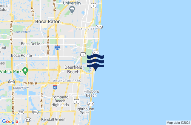Mapa de mareas Deerfield Beach Pier, United States