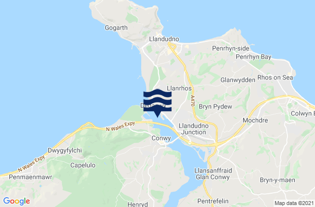 Mapa de mareas Deganwy, United Kingdom