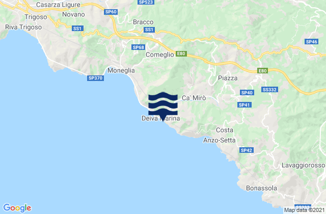 Mapa de mareas Deiva Marina, Italy
