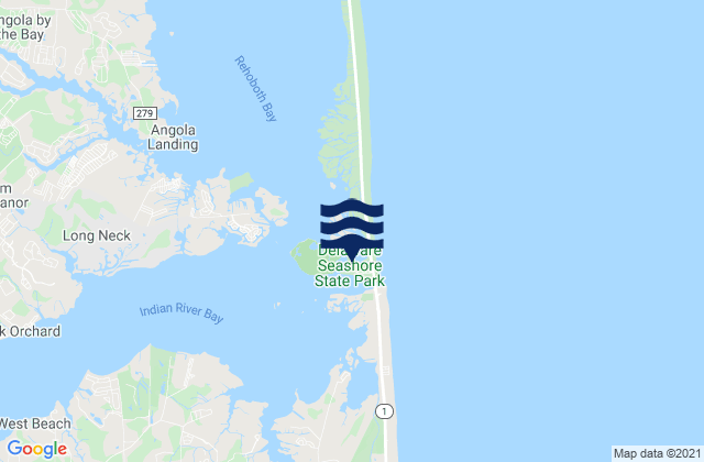 Mapa de mareas Delaware Seashore State Park, United States