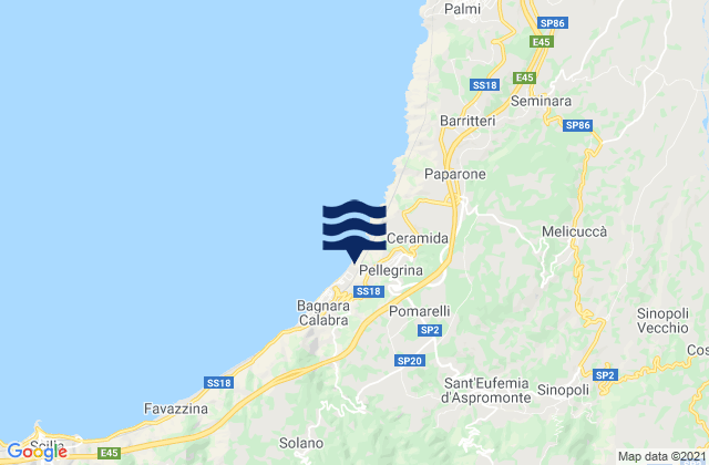 Mapa de mareas Delianuova, Italy