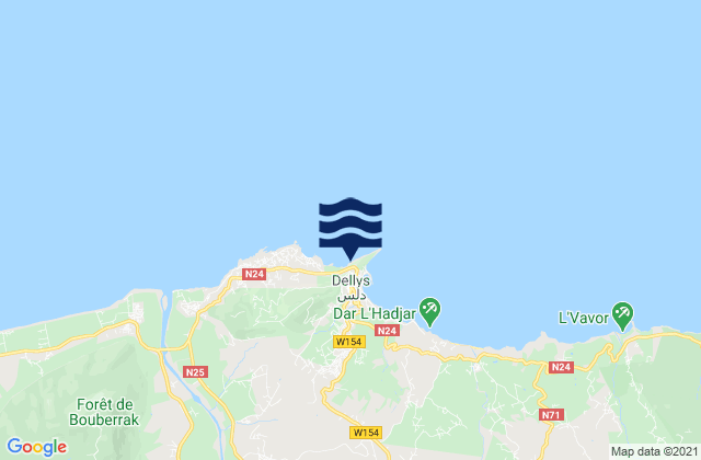 Mapa de mareas Dellys, Algeria