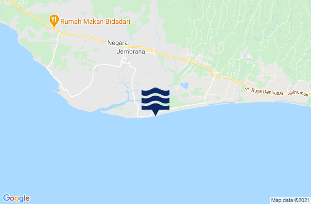 Mapa de mareas Delod Pangkung, Indonesia