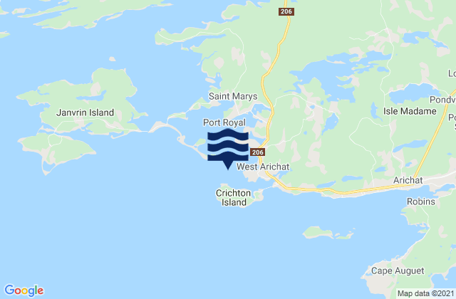 Mapa de mareas Delorier Island, Canada