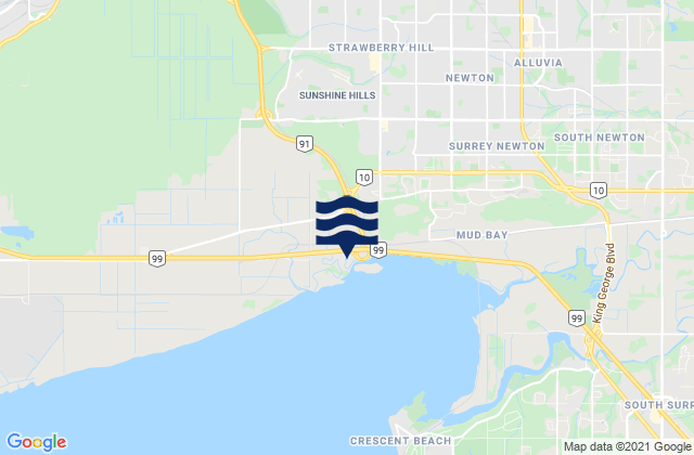 Mapa de mareas Delta, Canada