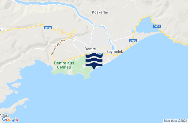 Mapa de mareas Demre, Turkey