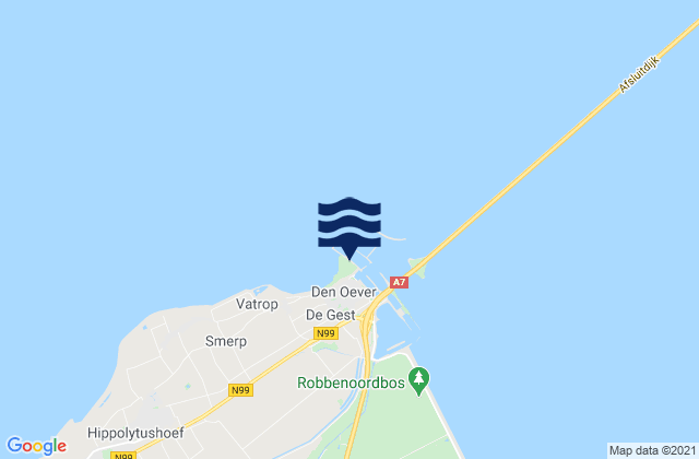 Mapa de mareas Den Oever, Netherlands
