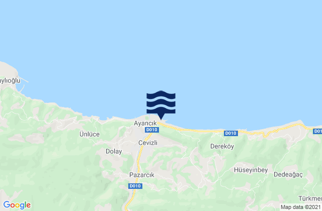 Mapa de mareas Denizciler, Turkey