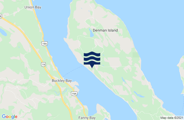 Mapa de mareas Denman Island, Canada