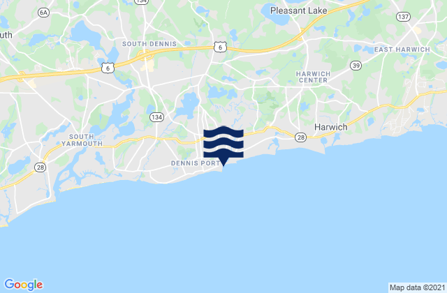 Mapa de mareas Dennisport, United States
