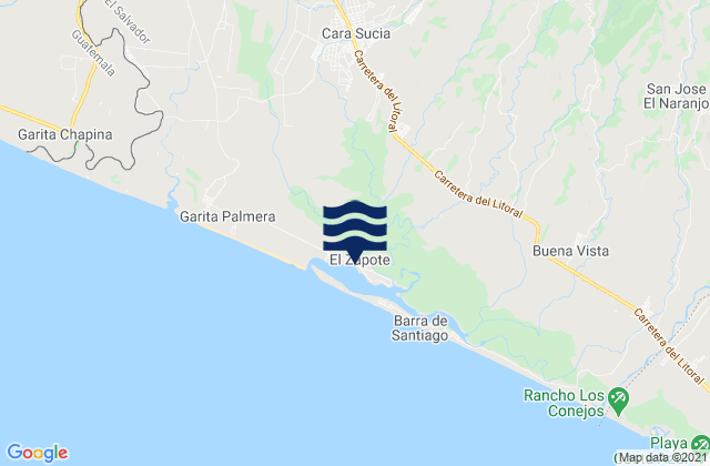 Mapa de mareas Departamento de Ahuachapán, El Salvador