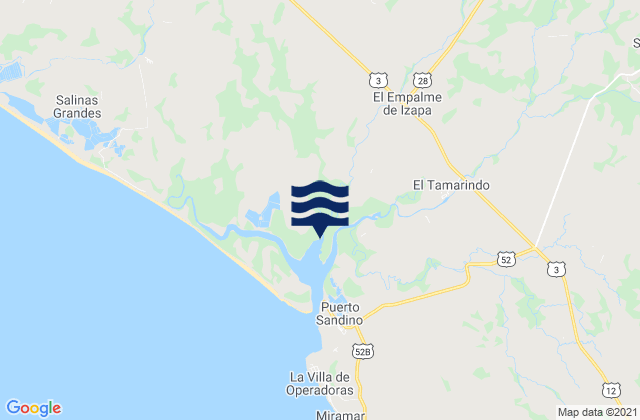 Mapa de mareas Departamento de León, Nicaragua