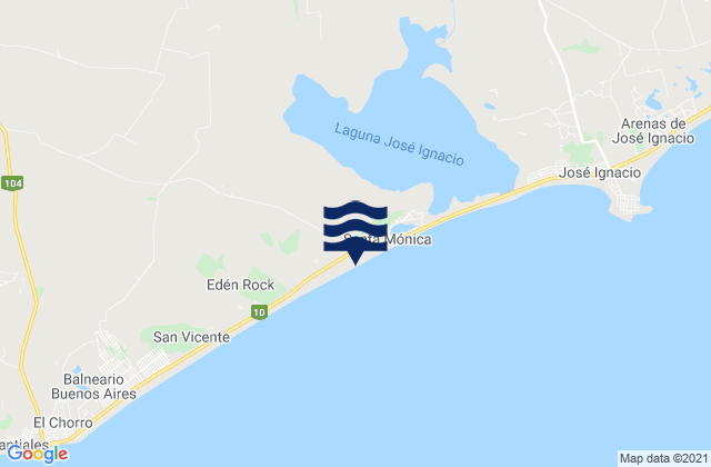 Mapa de mareas Departamento de Maldonado, Uruguay