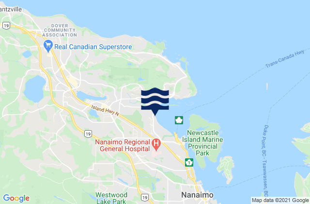 Mapa de mareas Departure Bay, Canada