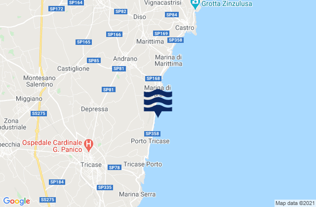 Mapa de mareas Depressa, Italy