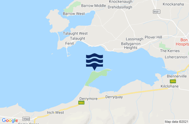 Mapa de mareas Derrymore Island, Ireland