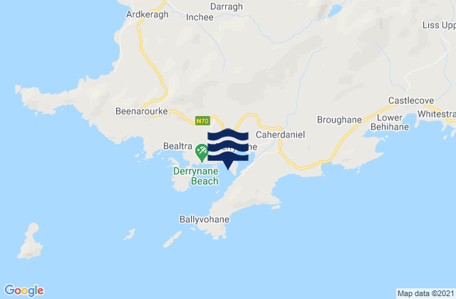 Mapa de mareas Derrynane Beach, Ireland