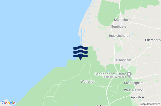 Mapa de mareas Dersingham, United Kingdom