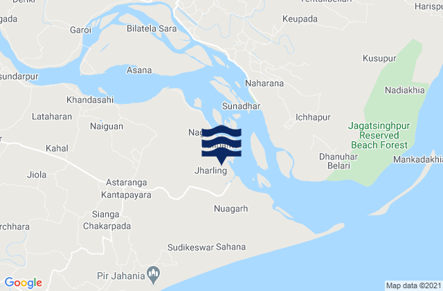 Mapa de mareas Devi River Entrance, India