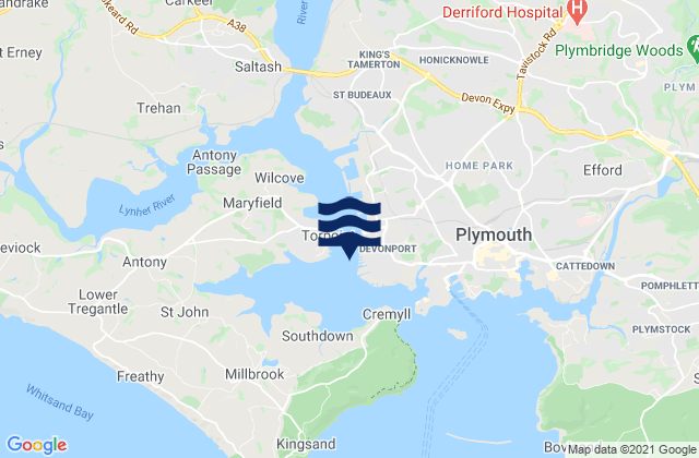 Mapa de mareas Devonport, United Kingdom