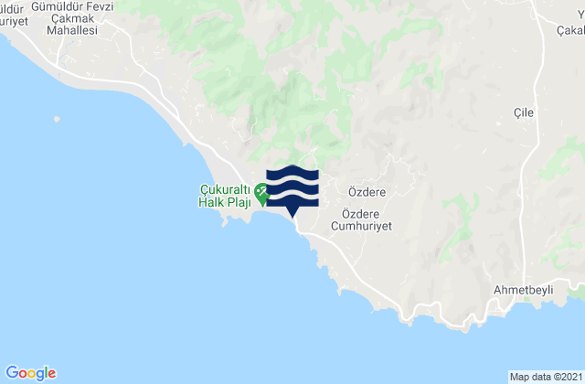 Mapa de mareas Değirmendere, Turkey