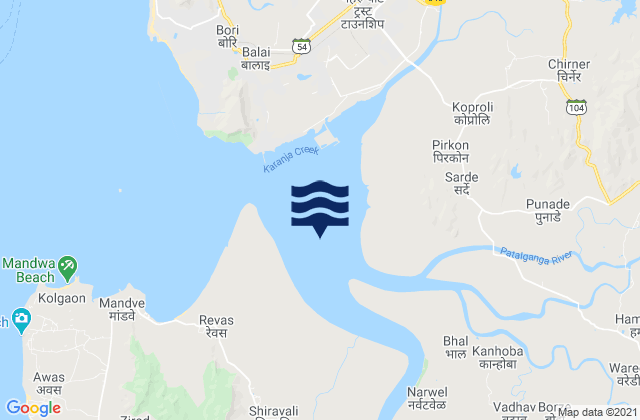 Mapa de mareas Dharamtar Creek, India