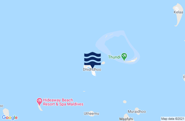 Mapa de mareas Dhidhdhoo, Maldives