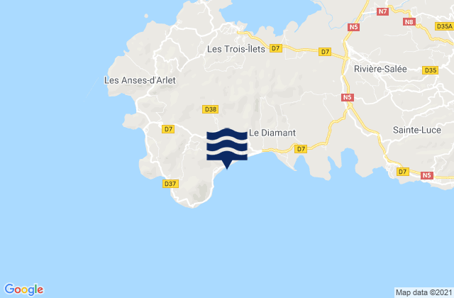 Mapa de mareas Diam's, Martinique