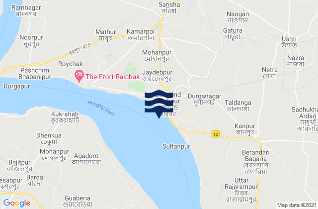 Mapa de mareas Diamond Harbor Hooghly River, India