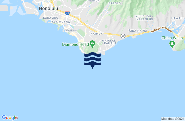 Mapa de mareas Diamond Head, United States