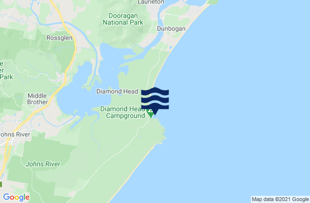 Mapa de mareas Diamond Head, Australia