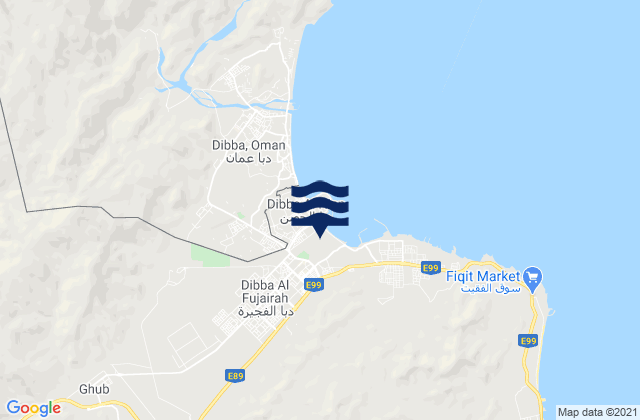 Mapa de mareas Dibba Al-Fujairah, United Arab Emirates