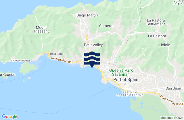 Mapa de mareas Diego Martin, Trinidad and Tobago