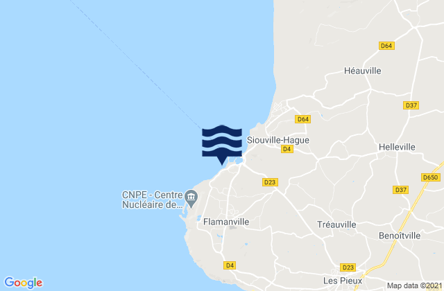 Mapa de mareas Dielette Shore Break, France