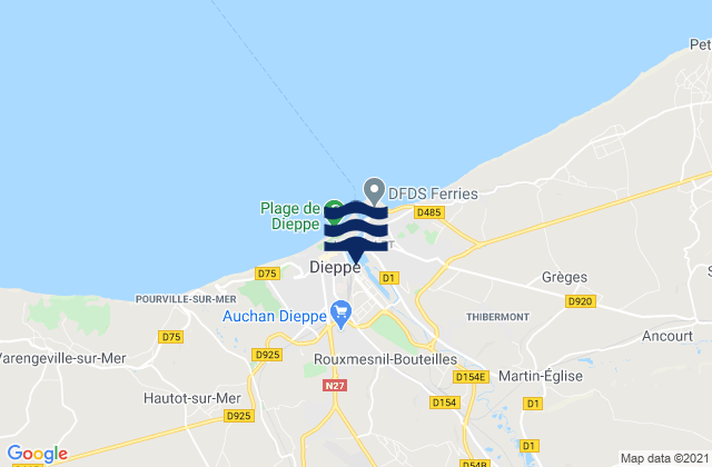 Mapa de mareas Dieppe, France