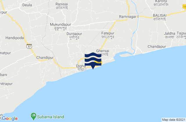 Mapa de mareas Digha, India