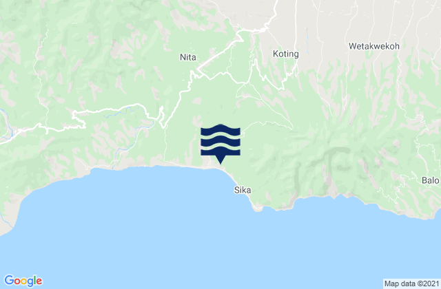 Mapa de mareas Diller, Indonesia